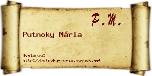 Putnoky Mária névjegykártya